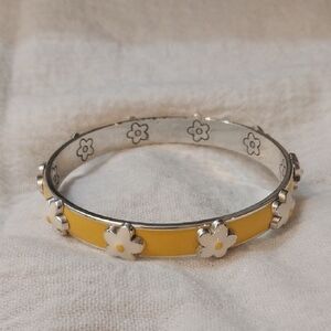 Bright Yellow Brighton Enamel Daisy Bangle Bracelet